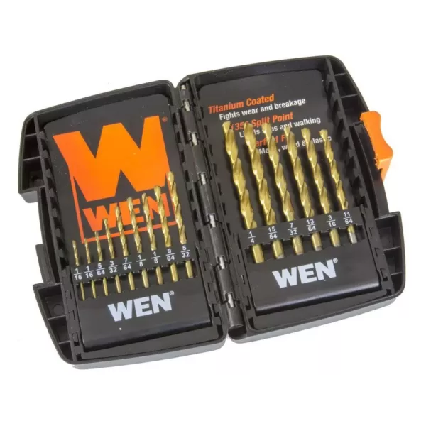 WEN Titanium-Coated Drill Bit Set (15-Piece)