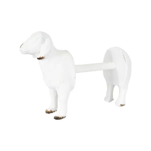 3R Studios Freestanding White Sheep Shaped Paper Towel Holder