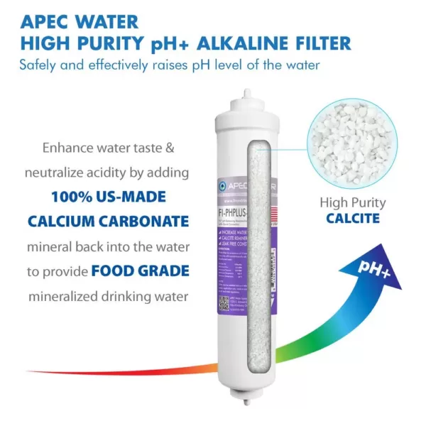 APEC Water Systems Essence Premium Quality 75 GPD pH+ Alkaline Mineral Under-Sink Reverse Osmosis Drinking Water Filter System