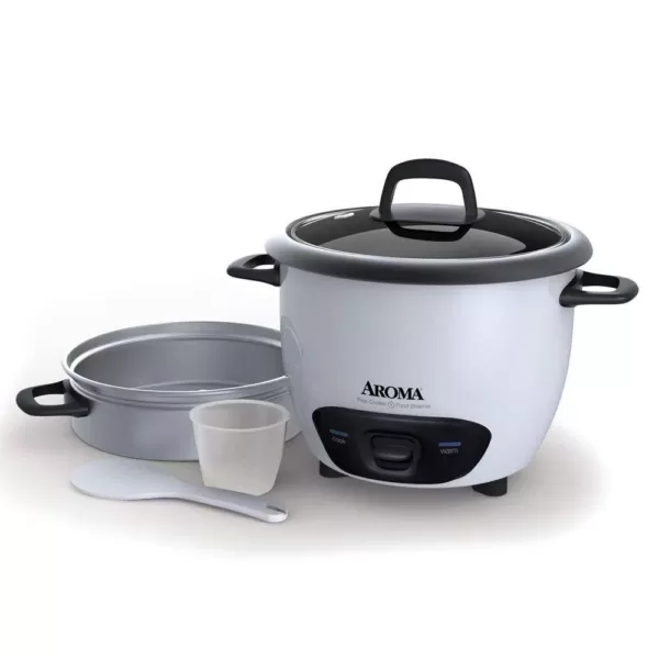 AROMA Pot-Style 6-Cup White Rice Cooker