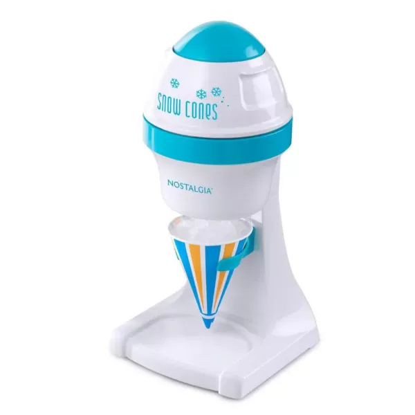 Nostalgia 8 oz. Blue and White Countertop Snow Cone Machine