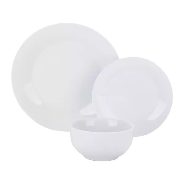 Boyel Living 18- Piece Modern White Porcelain Dinnerware Sets (Service for Set for 6)