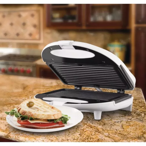 Brentwood Appliances White Nonstick Panini Press and Sandwich Maker