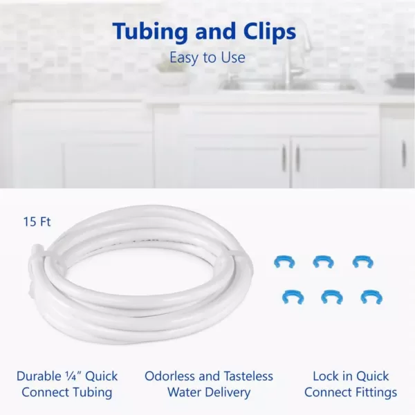 Express Water Refrigerator Connection Kit for Reverse Osmosis Water Filtration System Includes 15 ft. Tubing and Fittings