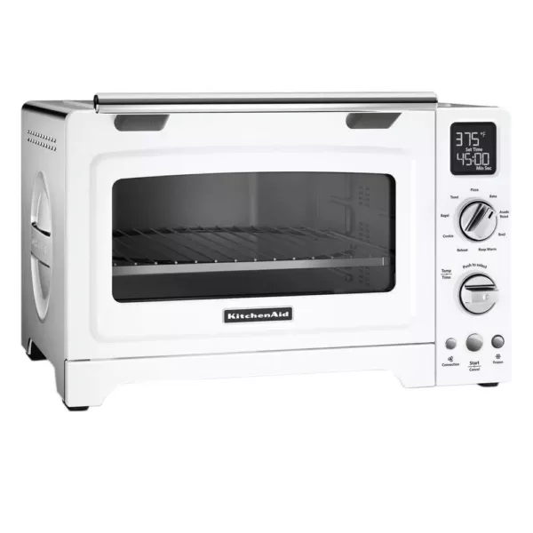 KitchenAid 2000 W 4-Slice White Convection Toaster Oven with Non-Stick Pan, Broiling Rack and Cooling Rack