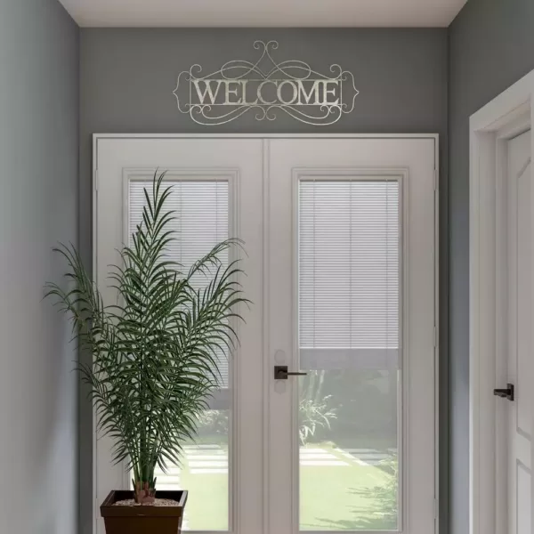 Lavish Home "Welcome" Decorative Rustic Metal Cutout Wall Sign