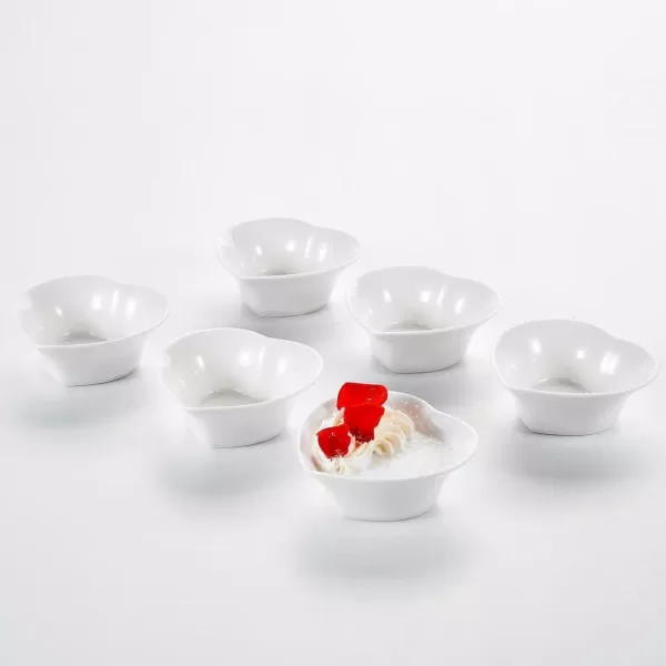 MALACASA 3.5 in. White Ceramic Ramekins Set for Souffle Dishes (Set of 6)