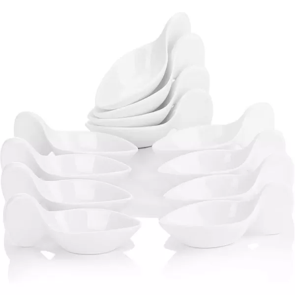 MALACASA 4.5 in. White Porcelain Ramekins Souffle Dishes Serving Bowls (Set of 12)