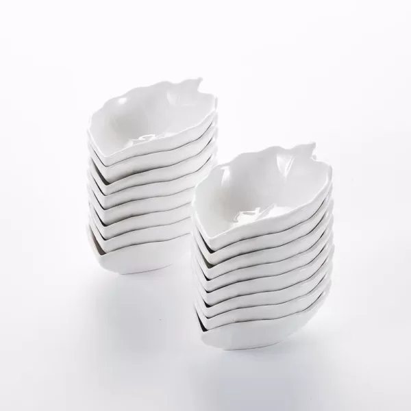 MALACASA 4.5 in. White Porcelain Ramekins Souffle Dishes Serving Bowls (Set of 16)