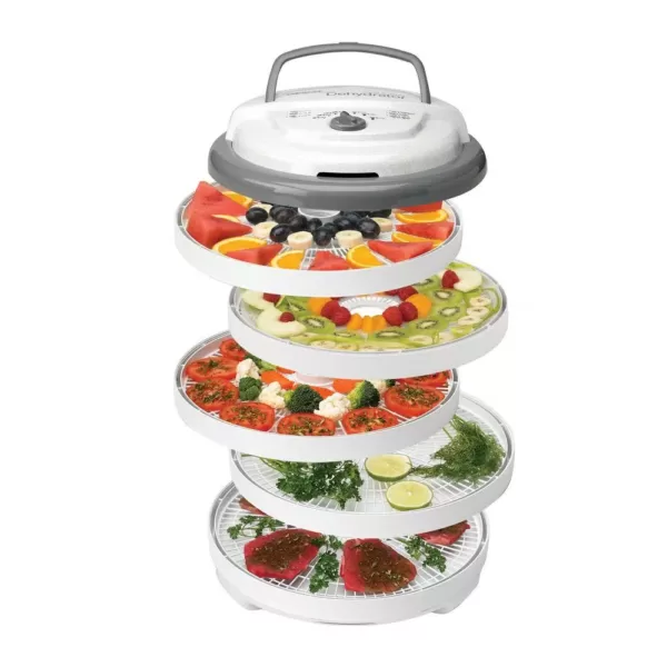 Nesco Snackmaster Pro 5-Tray White Food Dehydrator with Temperature Control