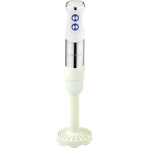 Ovente 6-Speed Hand Blender Potato Masher Attachment, White