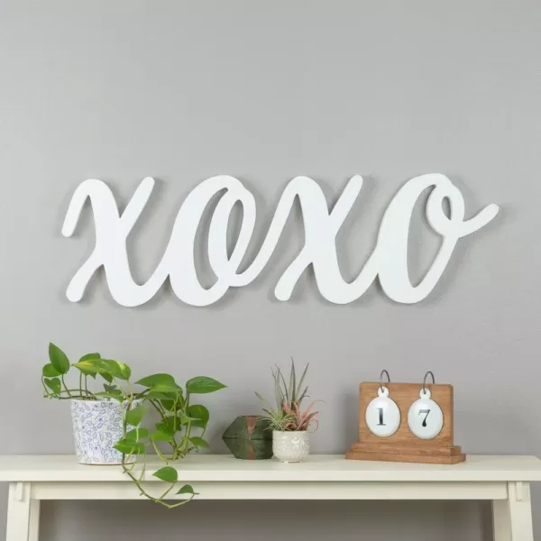 Pinnacle Script XOXO White Wood Decorative Sign