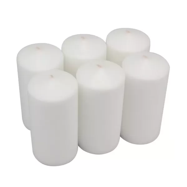 Stonebriar Collection 6 in. White Unscented Pillar Candles (Set of 6)