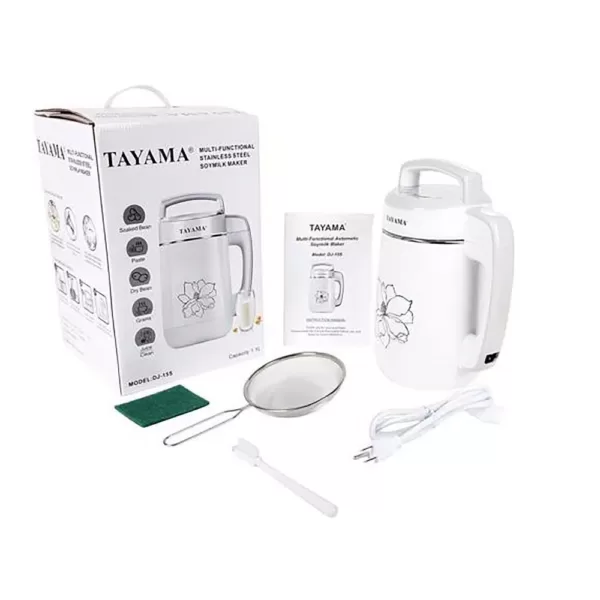 Tayama Multi-Functional 1.1 L White Stainless Steel Soy Milk Maker