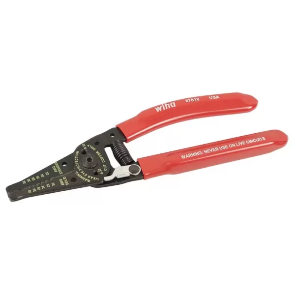 Wiha 7 in. Classic Grip Stripping-Cutting Pliers with Return Spring