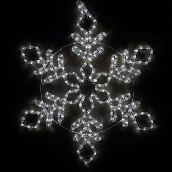 Wintergreen Lighting 24 in. 236-Light LED Cool White Diamond Branch Hanging Snowflake Decor