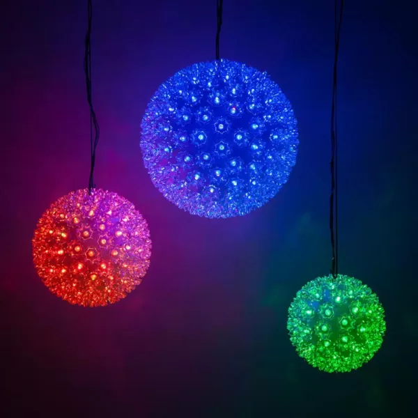 Wintergreen Lighting 7.5 in. 120-Light LED Color Changing Starlight Sphere with Remote Control