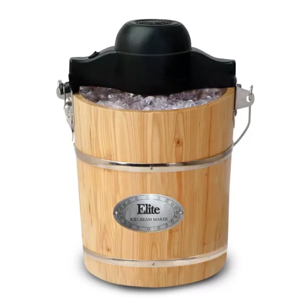 Elite Gourmet 6 Qt. Old Fashioned Ice Cream Maker