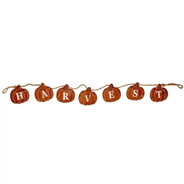 Worth Imports 73 in. Metal Fall Pumpkin Harvest Banner on Rope