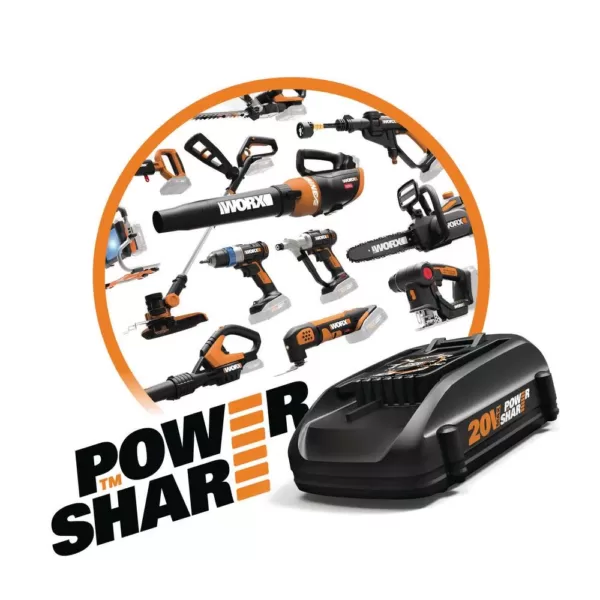 Worx POWER SHARE 20-Volt Worxsaw 3-3/8 in. Compact Circular Saw (Tool Only)