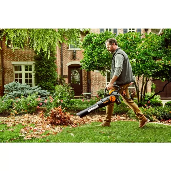 Worx 70 MPH 620 CFM 12-Amp Electric 3-in-1 Blower/Mulcher/Yard Vacuum Handheld Trivac with Shoulder Strap