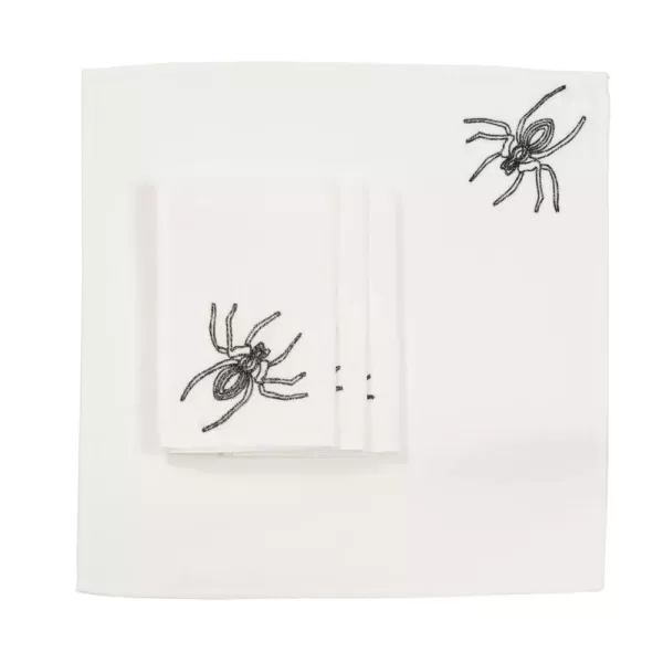 Xia Home Fashions 0.1 in. H x 20 in. W x 20 in. D Halloween Spider Web Napkins in White (Set of 4)