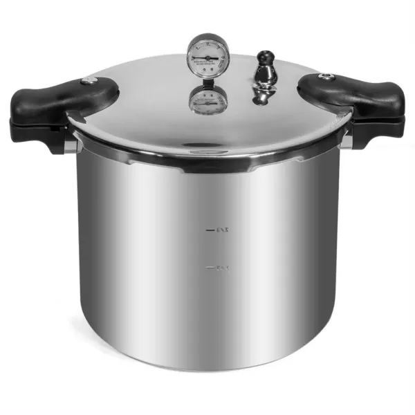 XtremepowerUS 22 qt. Aluminum Pressure Cooker With Built-in Pressure Dial Gauge