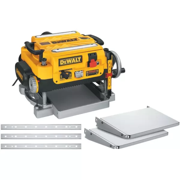 DEWALT 15 Amp Corded 13 in. Heavy-Duty 2-Speed Thickness Planer with (3) Knives, In Feed Table and Out Feed Table